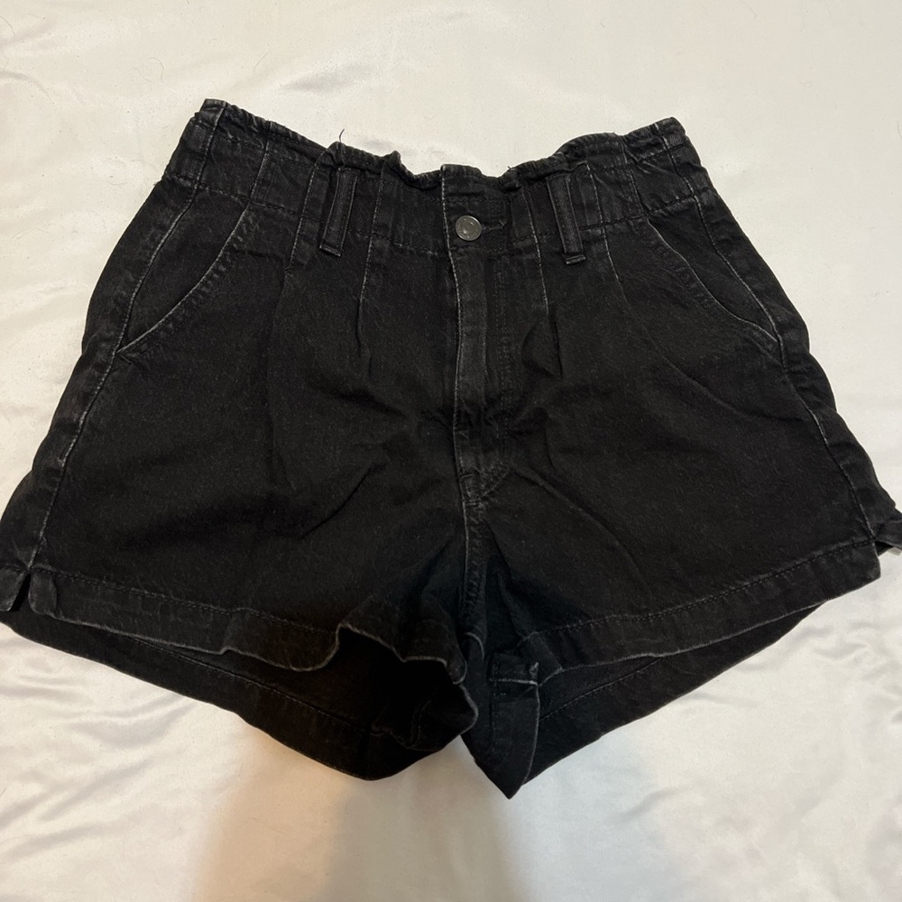 American Eagle black denim shorts